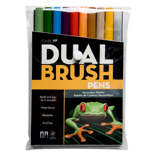 Tombow - Dual Brush Pen - 10 Color Set - Secondary
