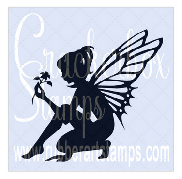 Crackerbox Stamps - Fairy with Flowers